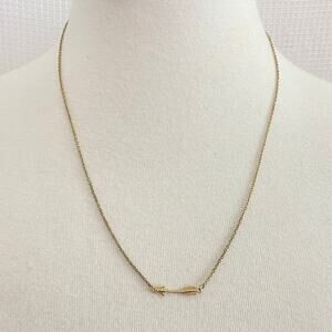 MDB Arrow Necklace Gold Tone Dainty Minimalist Adjustable 19.5 Inch